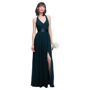 Vera Wang Bridesmaid forest green dress sz 0
